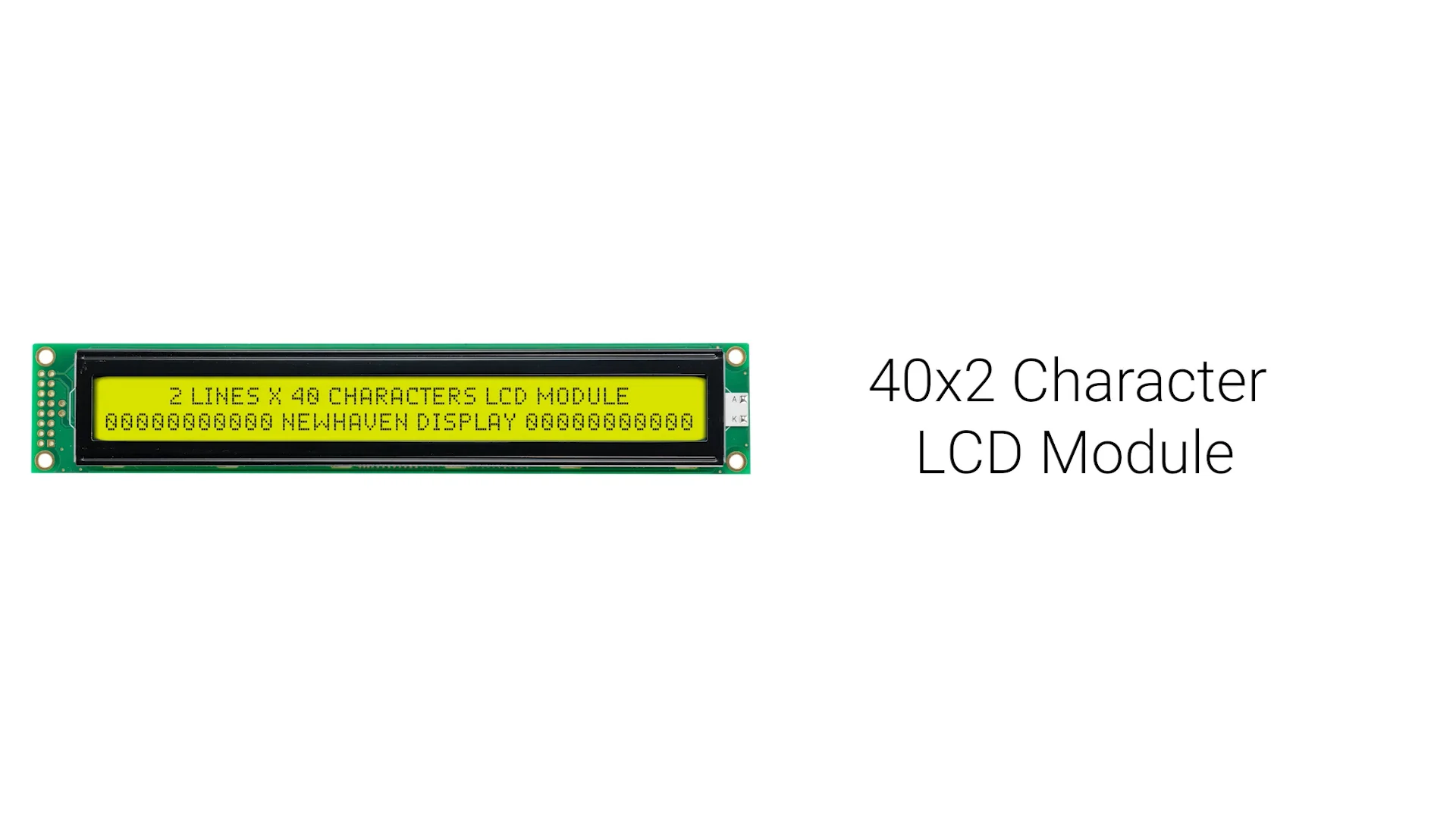 40x2 Character LCD | STN+ Gray Display with Yellow/Green Backlight
