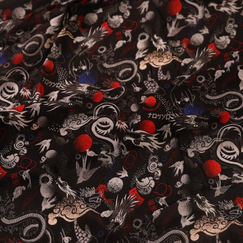 Vidéo: Mousseline 100% viscose – Dragons japonais
