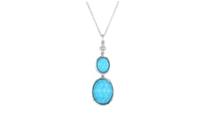 Gabriel & Co. Turquoise Doublet Drop Necklace in Sterling Silver
