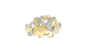10 ct. t.w. Diamond Sea Life Ring in Two-Tone Sterling Silver
