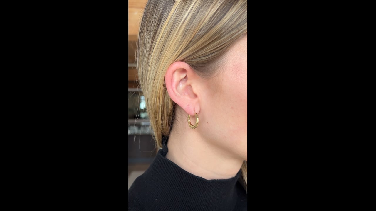 Ornate Engraved Hoop Earrings 14k Yellow Gold – Filigree Jewelers