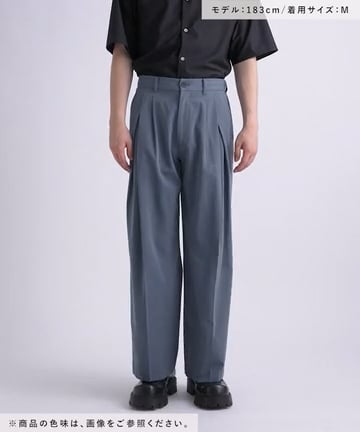 SET UP対応 接触冷感】ディープタックワイドストレートトラウザー