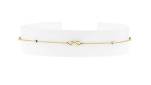 10kt Two-Tone Gold Infinity Station Anklet