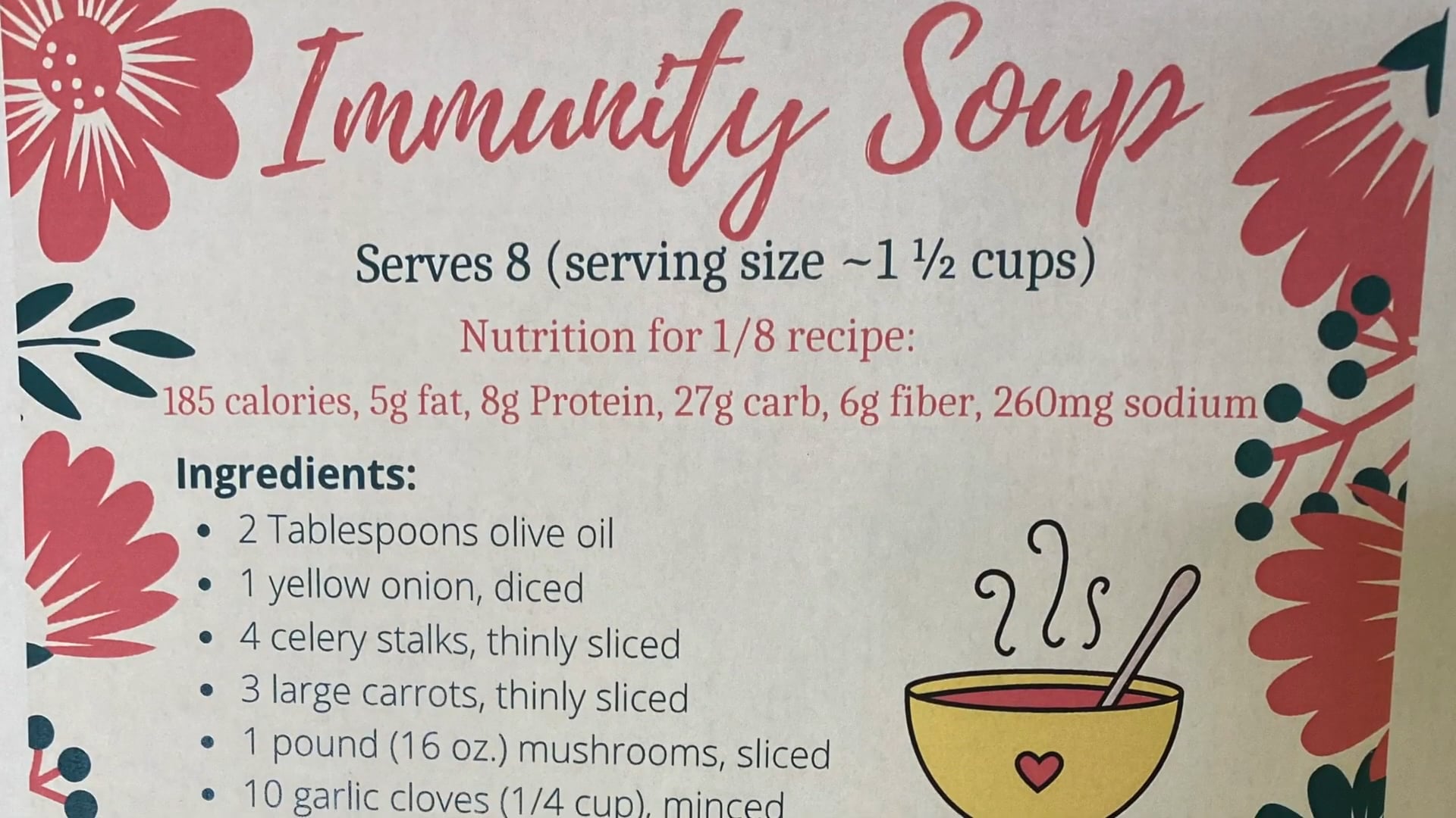 Cooking with Kayla Immunity Soup