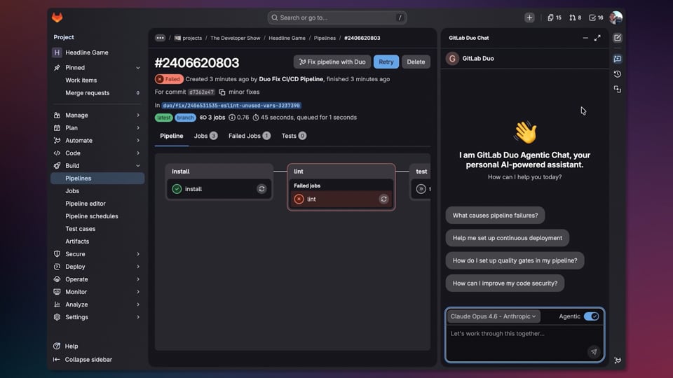 Fix failed pipelines demo