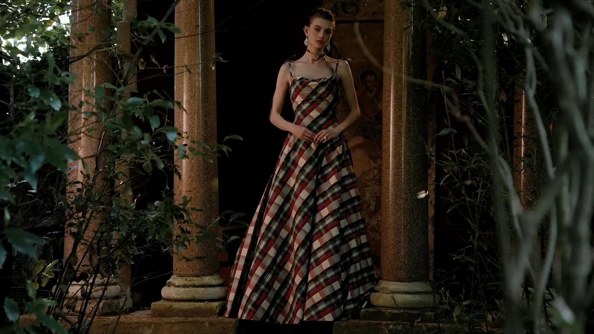 silk tartan evening dress Joyfolie Girls Rosi Boho Dress in Cinnamon Tartan main image 0