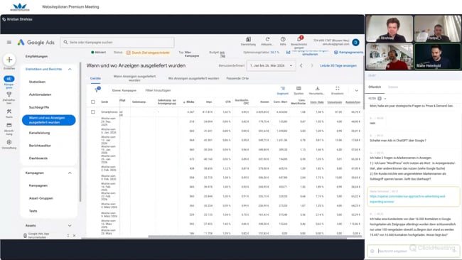 Websitepiloten-Umzug + neue Features, Werbeanzeigen in KI-Suchen & ChatGPT, PMax-Analyse Mobile vs. Desktop, Markenbeschwerden & geschützte Keywords mit Malte vom 26.03.26