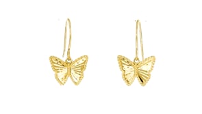 10kt Yellow Gold Butterfly Drop Earrings