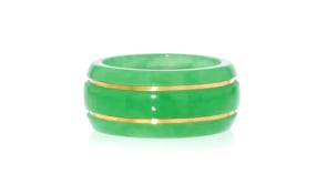 Jade Ring with 14kt Yellow Gold