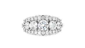 3.10 ct. t.w. CZ Three-Row Ring in Sterling Silver