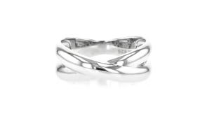 Sterling Silver Puffed Crisscross Ring