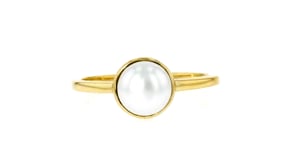 6.5-7mm Cultured Pearl Ring in 18kt Gold Over Sterling