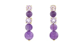 16.30 ct. t.w. Amethyst Drop Earrings in 18kt Gold Over Sterling