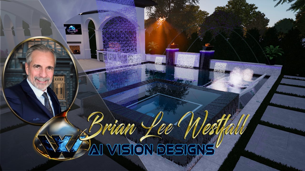 Cinematic 3D animation of Dallas contemporary pool with Mediterranean courtyard design