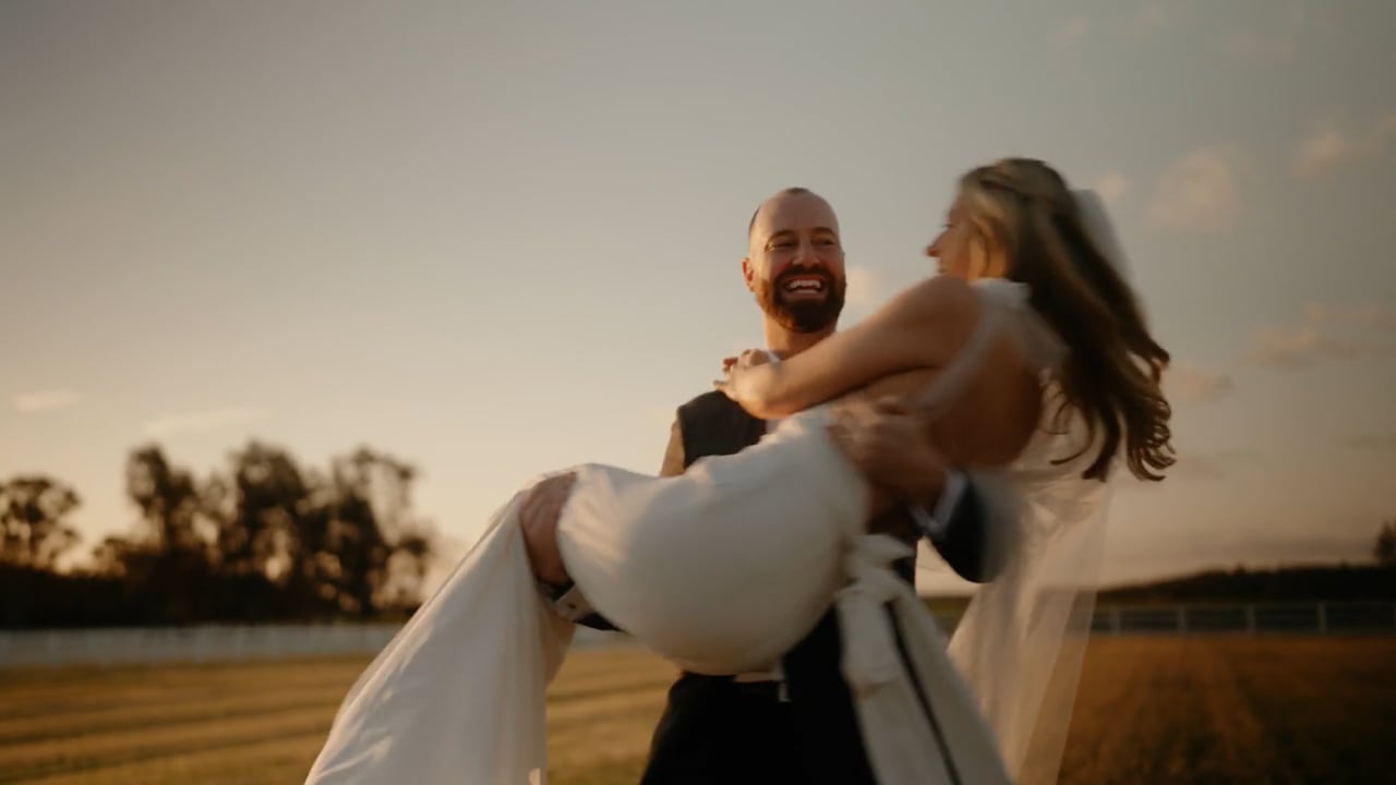 Still from Emma and Sam's Hunter Valley wedding film