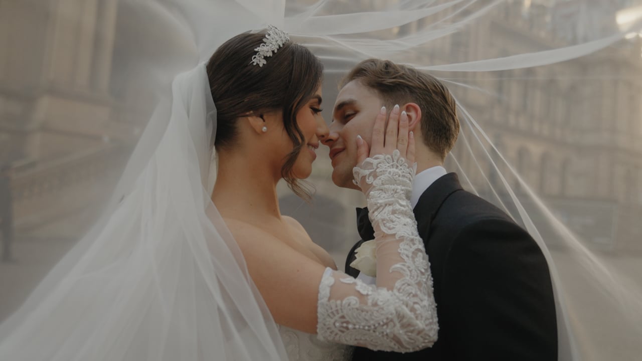 Still from Elijah and Claudia's Sydney wedding film