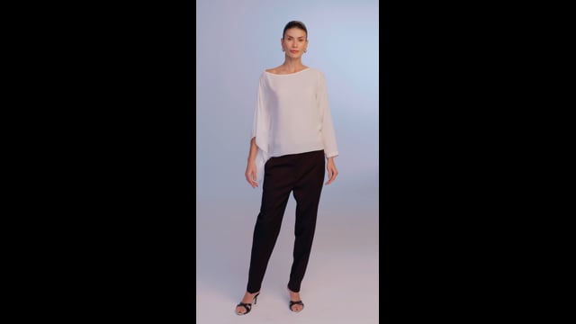Blusa Crepe Ampla Off White Leticia