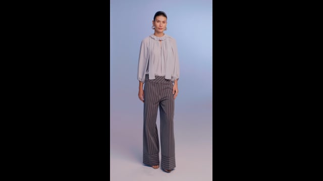 Calça Alfaiataria Listra Cinza Beatriz