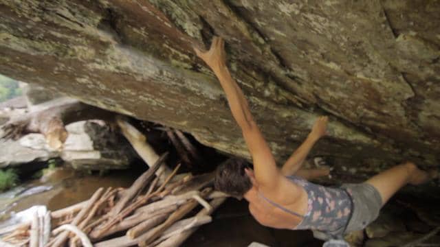 Lisa Hummel climbing in Linville Gorge on Vimeo