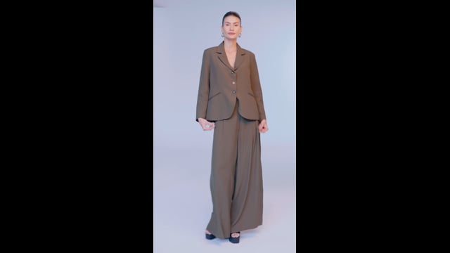 Calça Crepe Ampla Verde Otavia