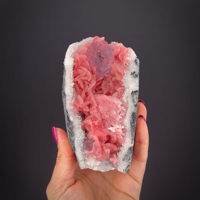 Fluorite in Rhodochrosite pocket