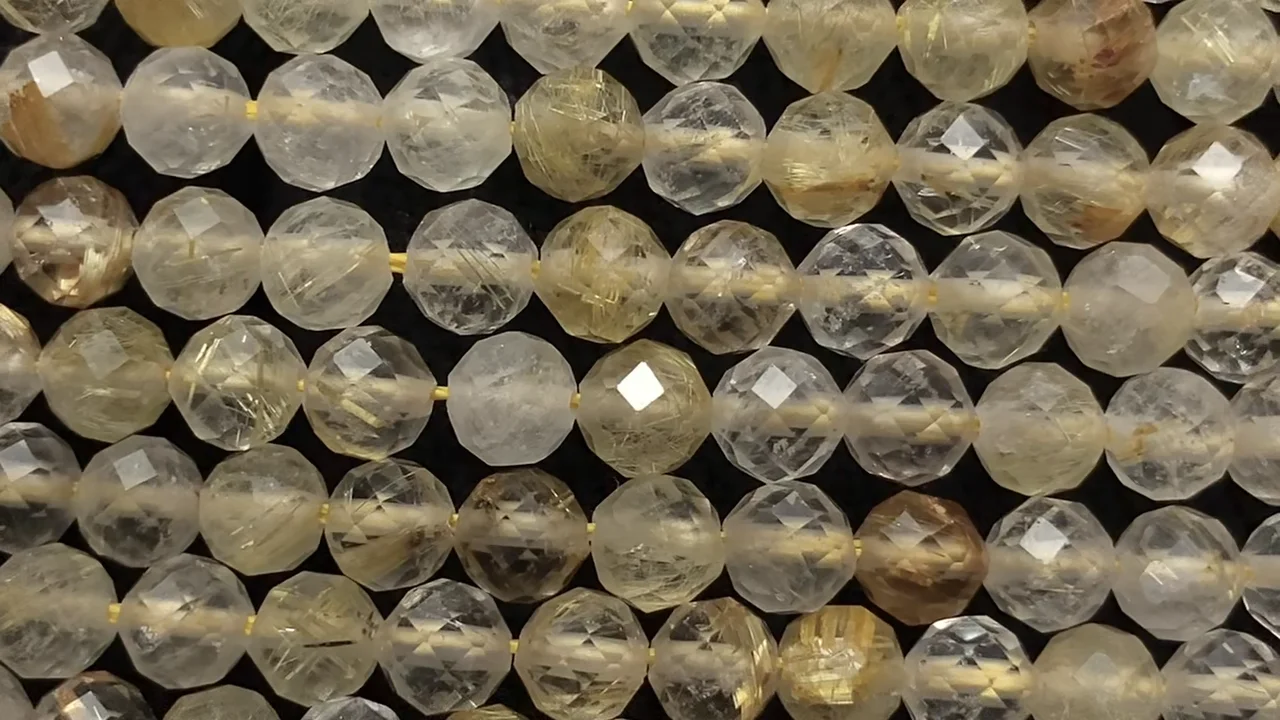 ルチルクォーツ 【和名・針水晶｜産地・ブラジル】 ラウンドカット4mm