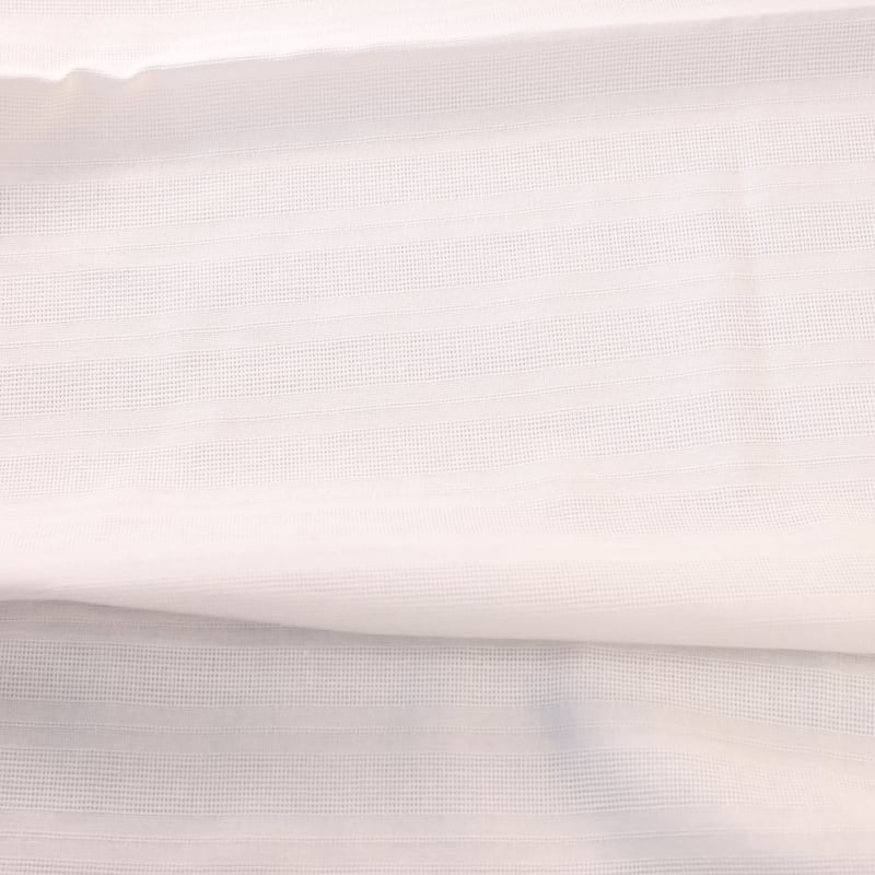 Vidéo: Gaze 100% coton rayure ajouré - Blanc cassé