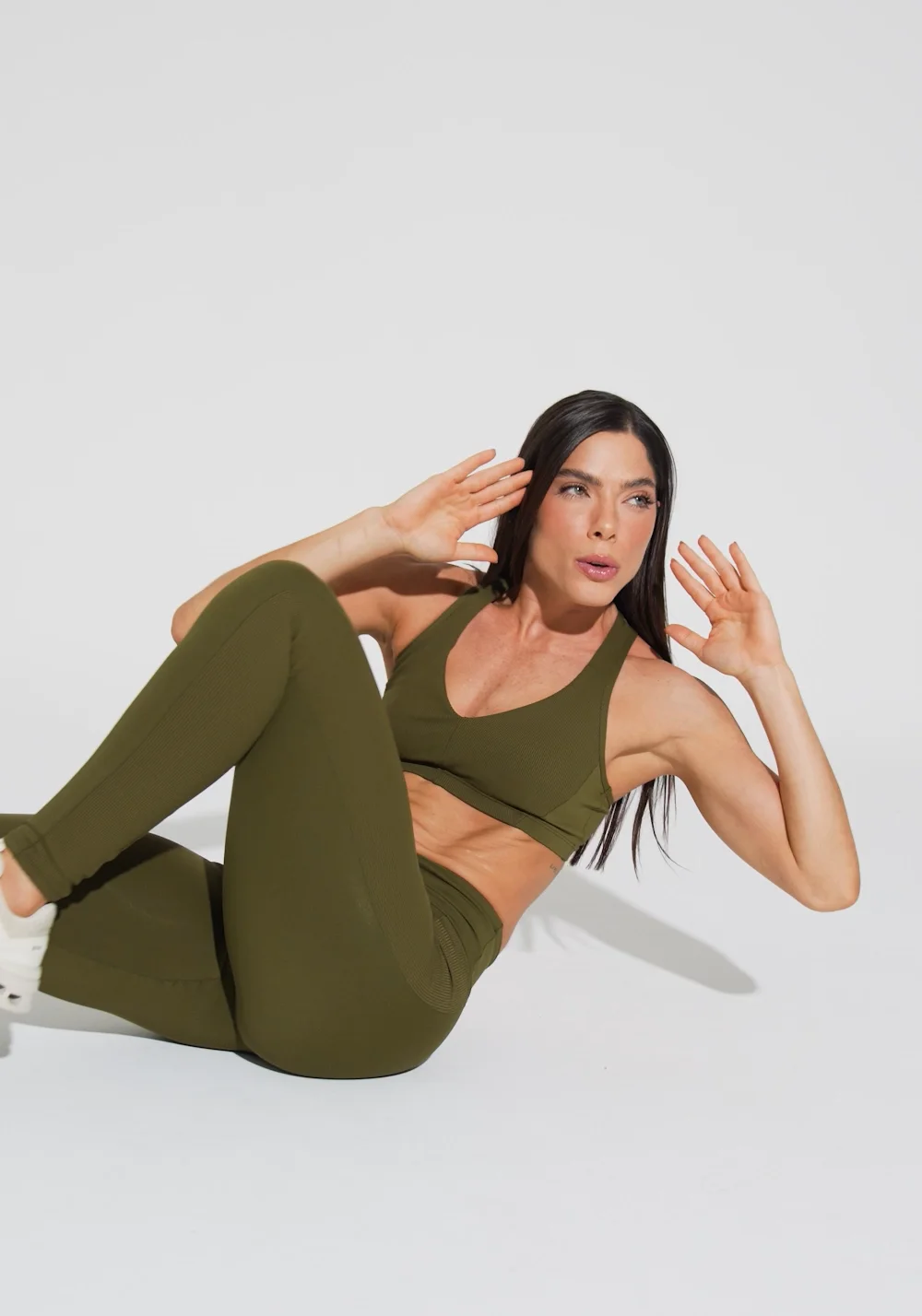 Top Fitness Feminino Nadador Com Detalhe Canelado Motion Lines Dlk