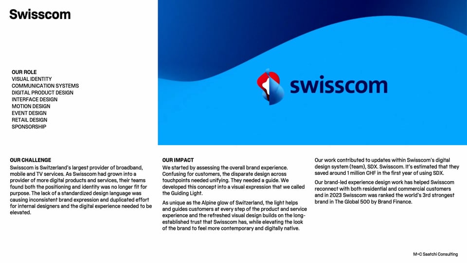 M+C Saatchi Consulting | Swisscom | Case Study