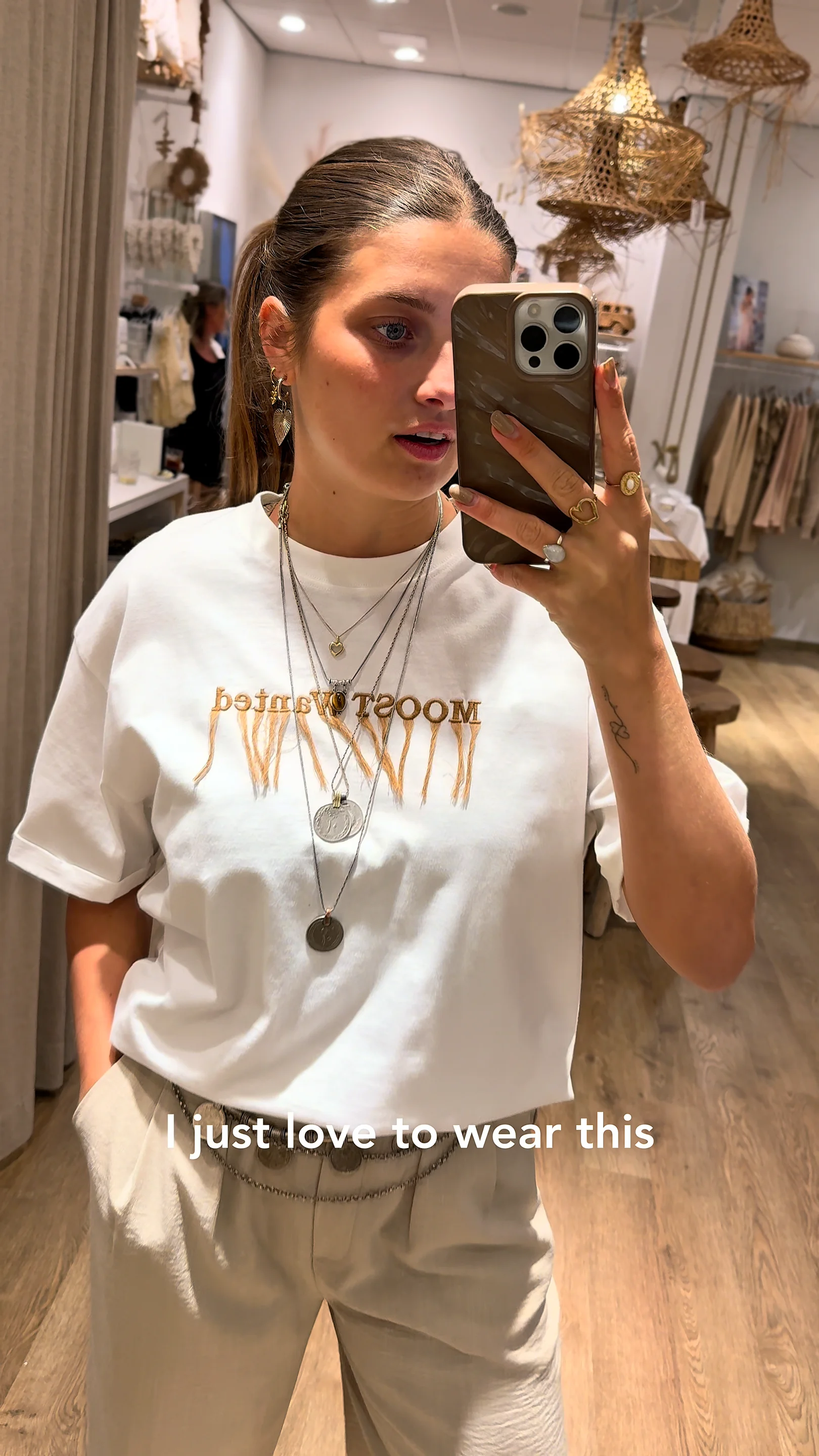 Skye Fringe T-shirt, off-white | Most Wanted - ibizamode