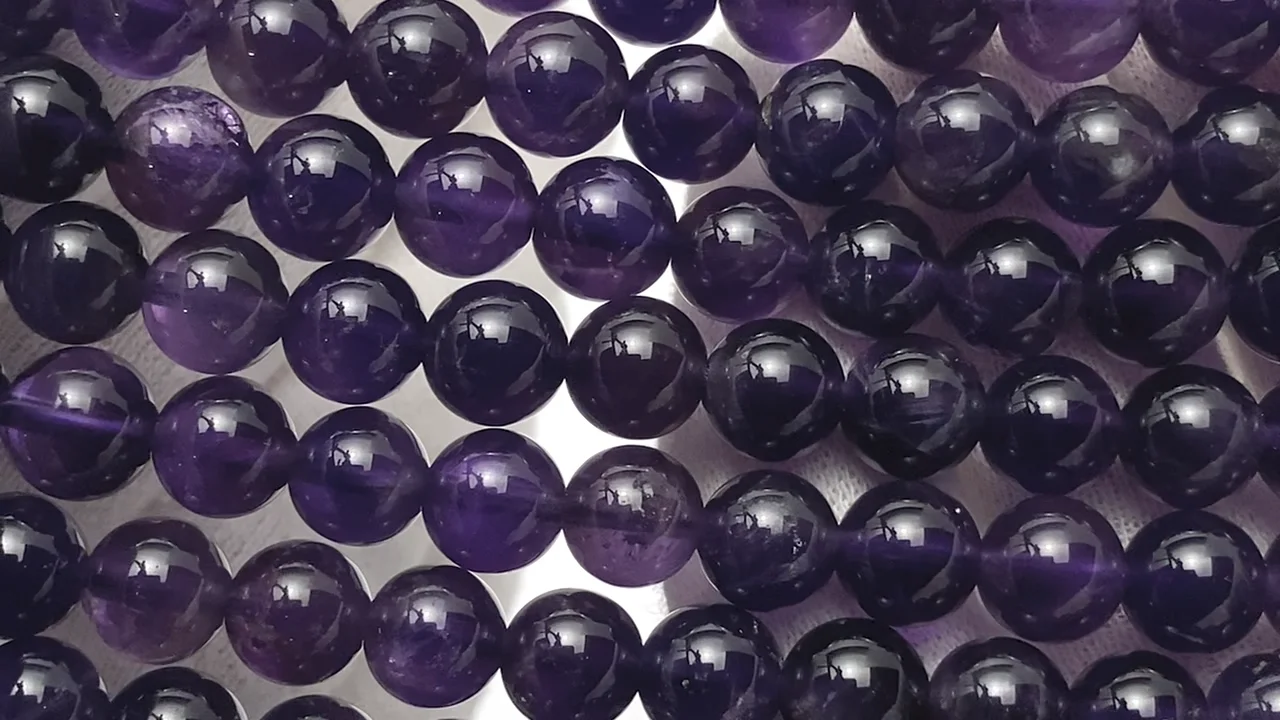 ザンビア産アメジスト（紫水晶） ラウンド8mm 1連｜天然石ビーズの卸