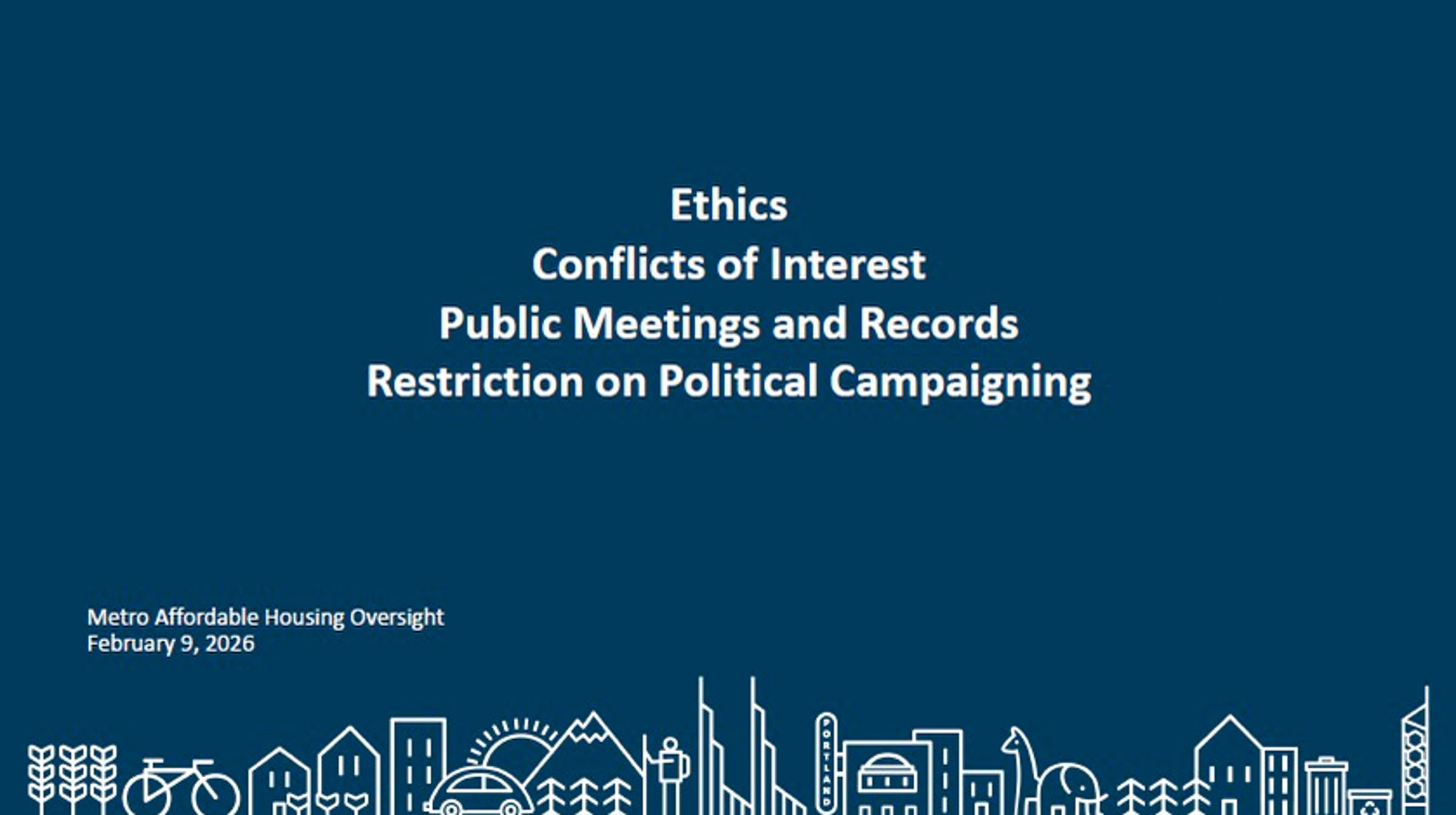 Ethics, Conflict of Interest, Public Meetings and Records, and ...