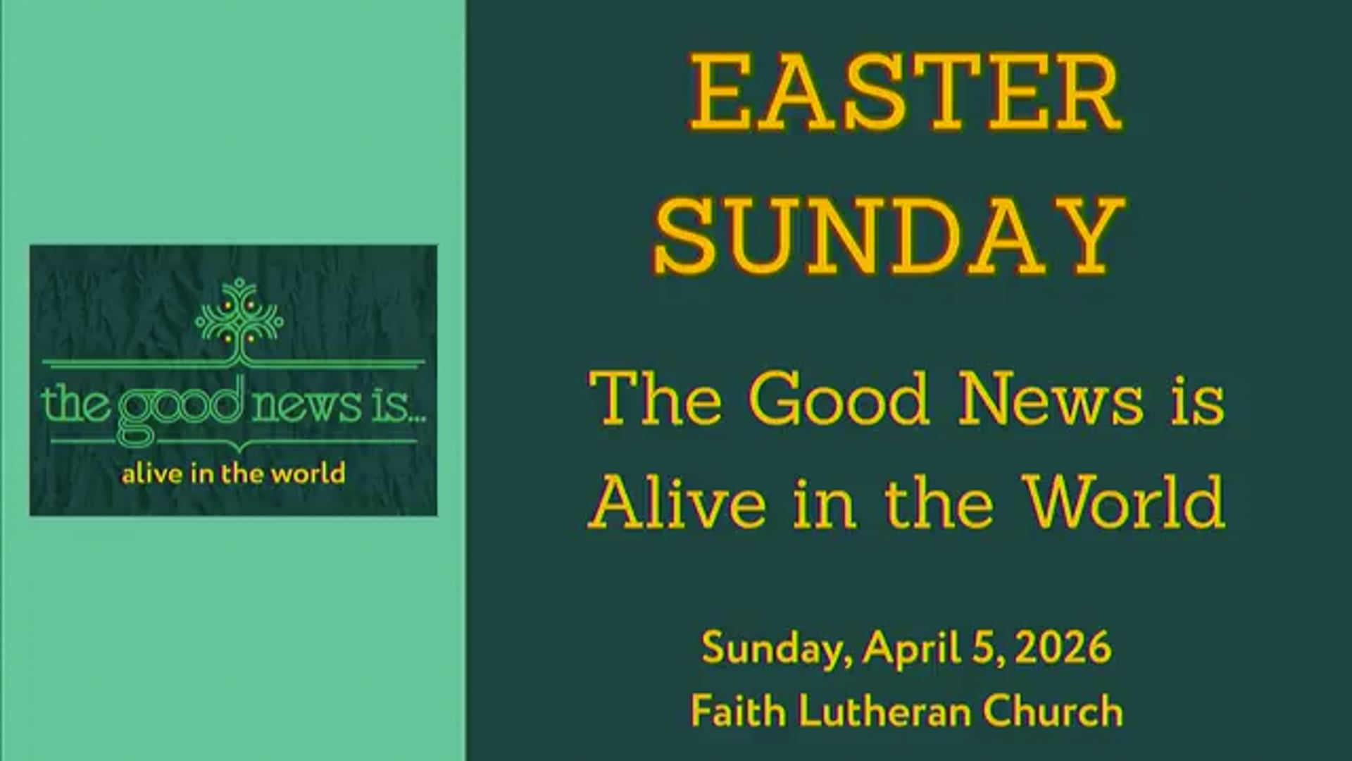 Worship on Sunday, 4-5-2026 (Easter Sunday)