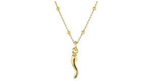 18kt Gold Over Sterling Italian Horn Bead Station Necklace