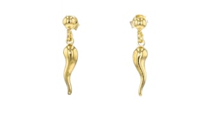 18kt Gold Over Sterling Italian Horn Drop Earrings