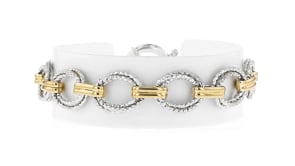 Silver and 14kt Gold-Plated Oval-Link Bracelet