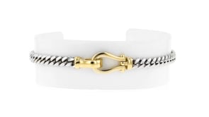 Silver and 14kt Gold-Plated Curb-Link Bracelet