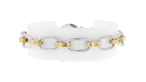 Silver and 14kt Gold-Plated Oval-Link Bracelet