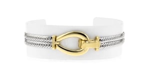 Silver and 14kt Gold-Plated Two-Strand Cuban-Link Bracelet