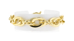 14kt Yellow Gold-Plated Oval-Link Bracelet