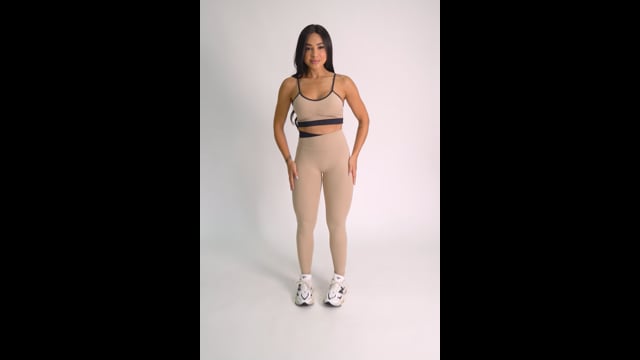 Legging Cós Transpassado Marrom e Preto Duo JuPxt