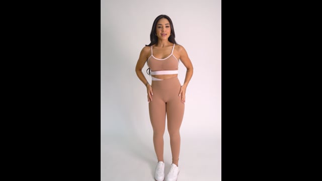 Legging Cós Transpassado Marrom e Rosa Duo JuPxt