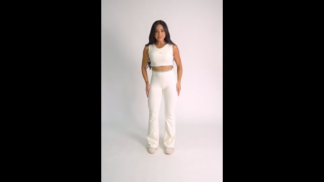 Conjunto Calça Flare Off White JuPxt