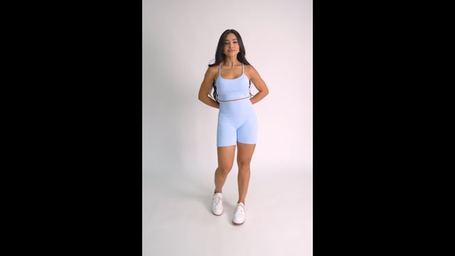 Conjunto Bermuda Com Bolso e Top Alcinha Azul JuPxt