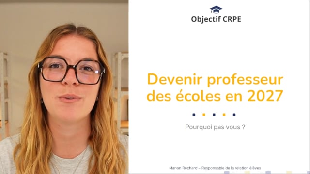Devenez professeur des écoles en 2027 !
