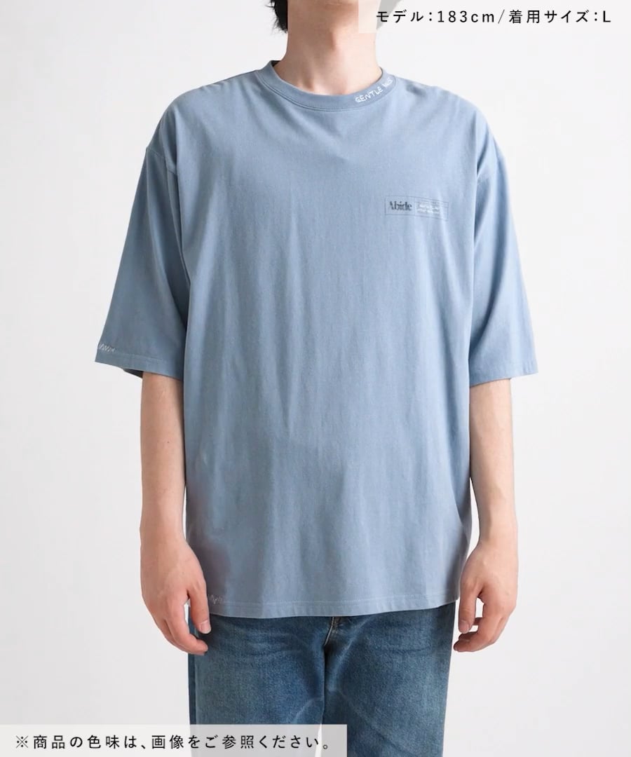 8SM1 champion×niko and... ワンポイント刺繍Tシャツ　L ロゴワッペン】コットンUSA ワンポイント 刺繍 半袖 Tシャツ 無地T
