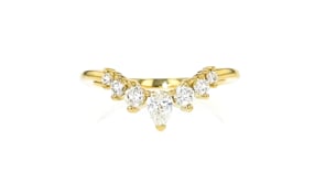 Gabriel & Co. .49 ct. t.w. Diamond Curved Ring in 14kt Yellow Gold