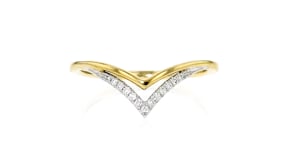 Gabriel & Co. Diamond Chevron Ring in 14kt Two-Tone Gold