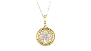 Gabriel & Co. Mother-of-Pearl and Diamond Pendant in 14kt Yellow Gold