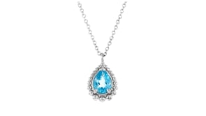 Gabriel & Co. 1.40 Carat Swiss Blue Topaz Pendant Necklace in Sterling Silver
